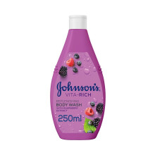 Johnson's Vita-Rich Replensihing Body Wash With Raspberry Extract 250ml |Long lasting Shower-Fresh Feeling |Soft Smooth Skin |Gentle Cleanser