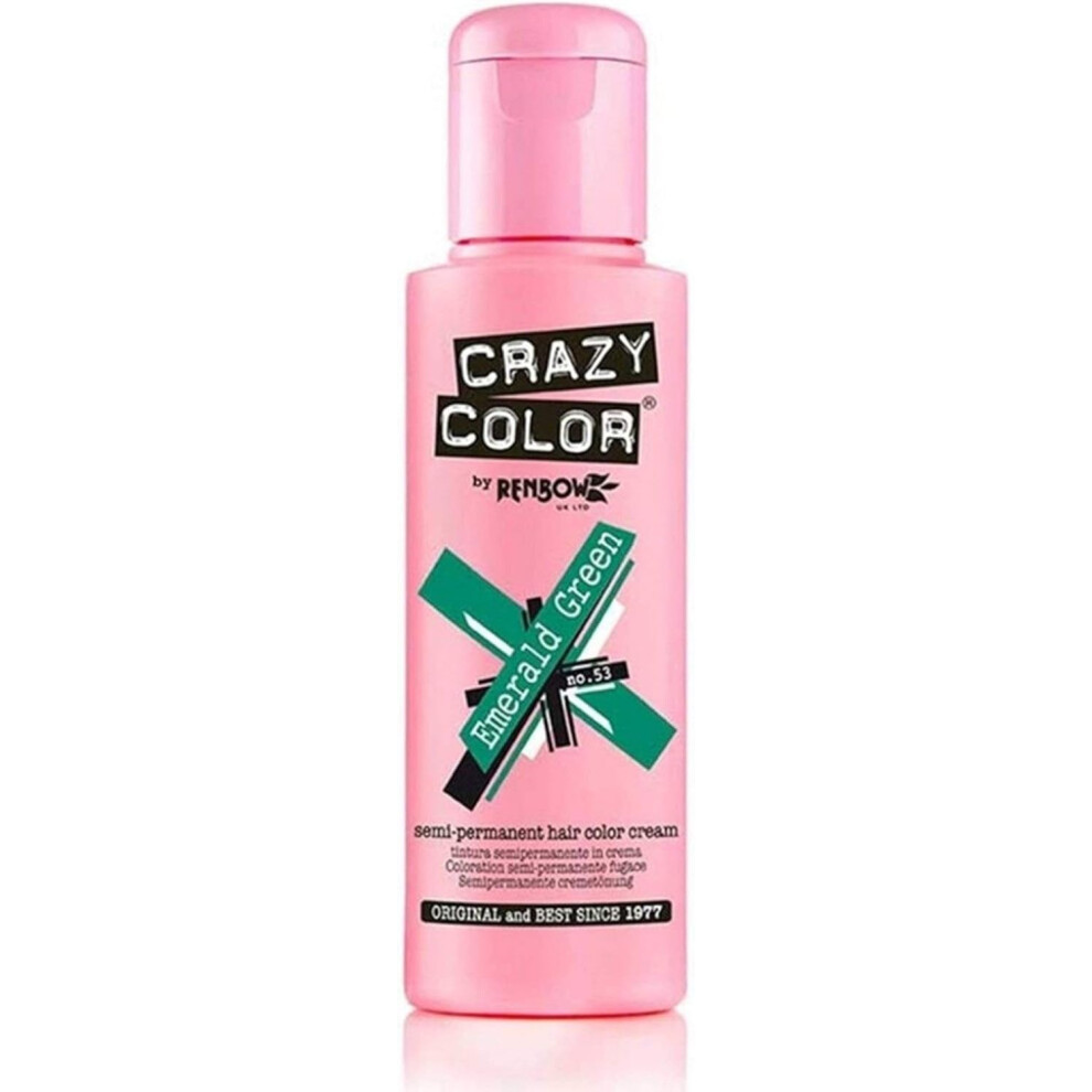 Crazy Not,Specified Colour Semi Permanent Hair Dye By Renbow Emerald Green 100 Ml