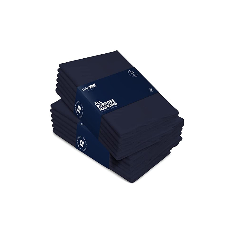 Navy Cotton Cloth Napkins (Pack of 12)