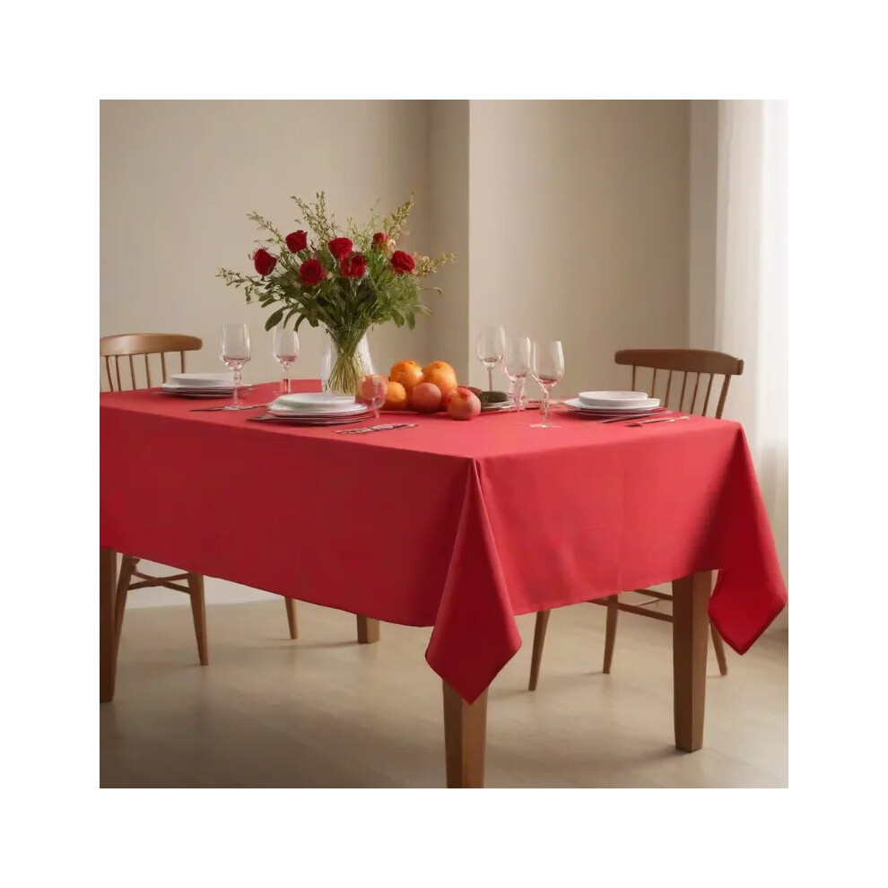 (Table Cloth (142 x 230 cm)) Red Table Cover