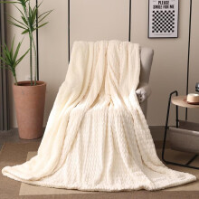 (150x200CM, Beige White) Sherpa Fleece Throw Blanket, 3D Jacquard Pattern Soft Warm Thick Winter Sherpa Fleece Blankets, Reversible Cosy Fluffy Velvet Blanket for Bed, Sofa