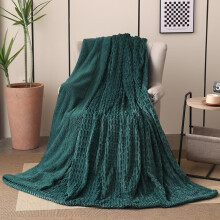 (150x200CM, Green) Sherpa Fleece Throw Blanket, 3D Jacquard Pattern Soft Warm Thick Winter Sherpa Fleece Blankets, Reversible Cosy Fluffy Velvet Blanket for Bed, Sofa