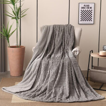(150x200CM, Gray) Sherpa Fleece Throw Blanket, 3D Jacquard Pattern Soft Warm Thick Winter Sherpa Fleece Blankets, Reversible Cosy Fluffy Velvet Blanket for Bed, Sofa