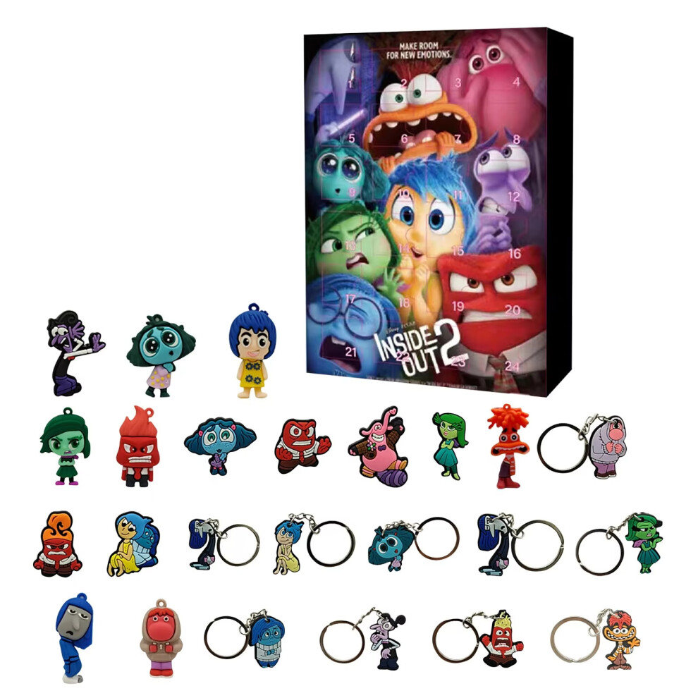(Inside Out 2 Countdown A) Anime Movie Figure Inside Out 2 Christmas Advent Calendars Christmas Gifts For Kids