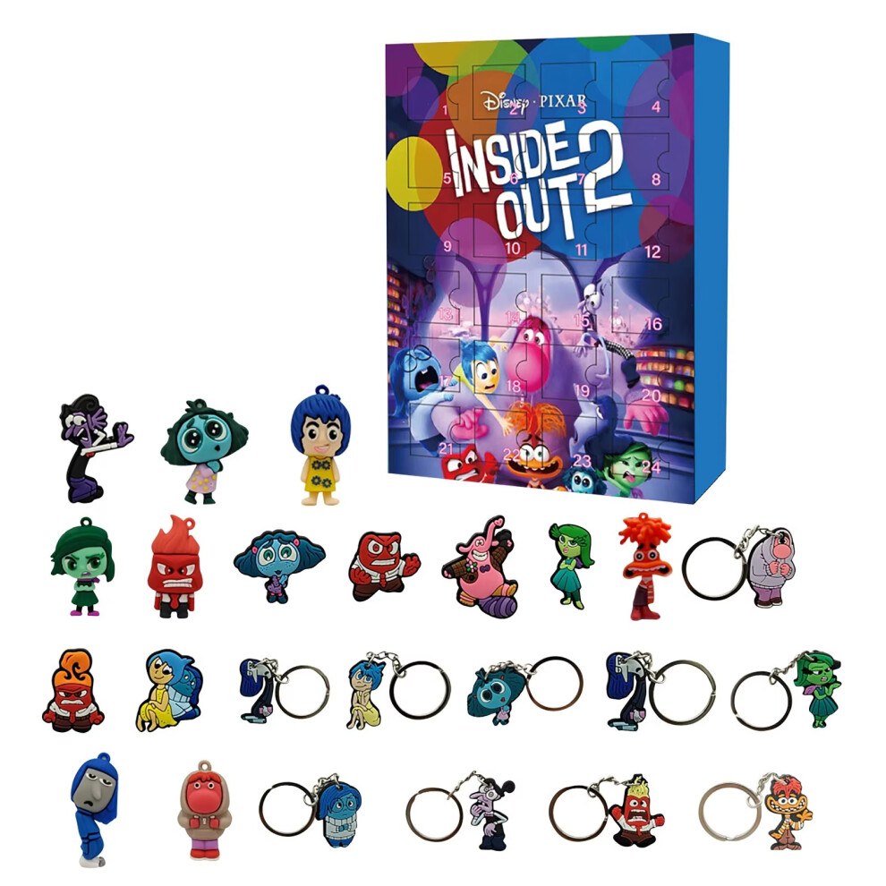 (Inside Out 2 Countdown B) Anime Movie Figure Inside Out 2 Christmas Advent Calendars Christmas Gifts For Kids