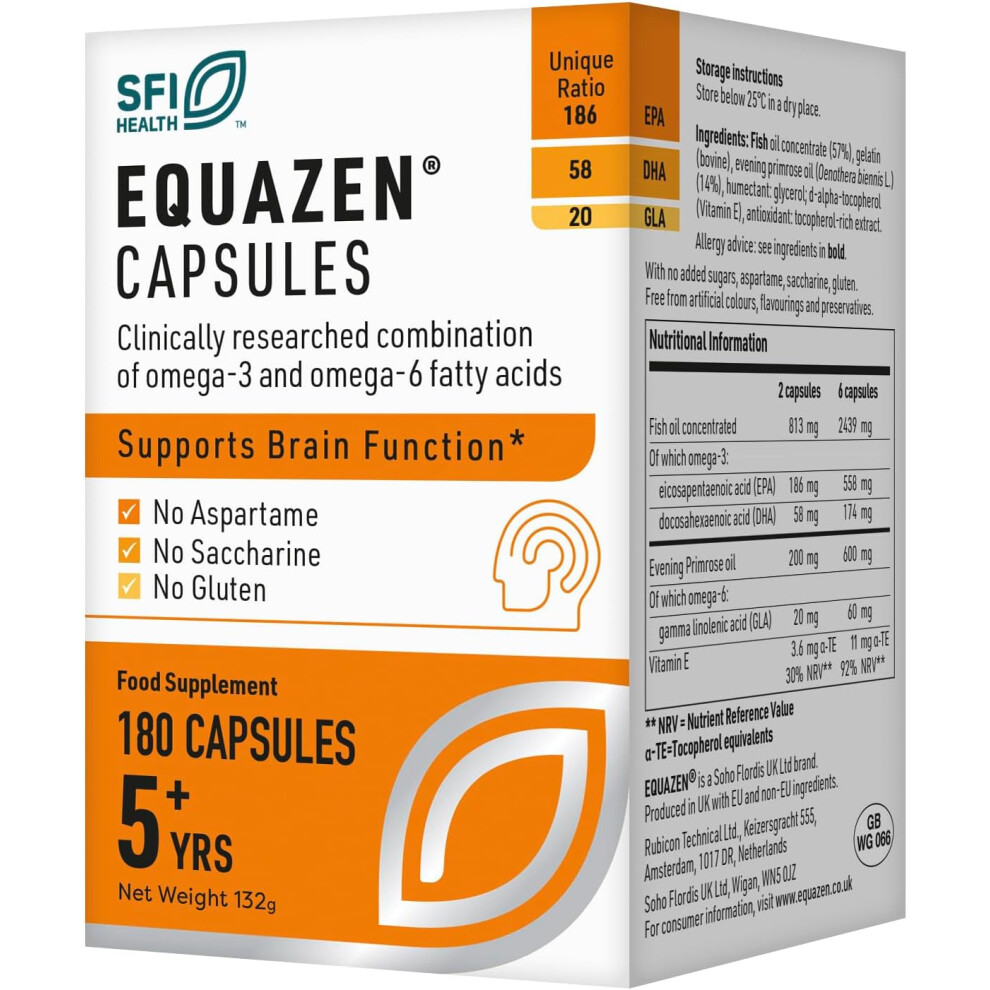 Equazen Naturally Sourced Family Capsule Omega-3 With Omega-6, 180 Capsules