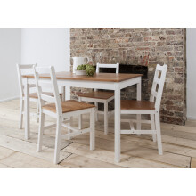 Annika Dining Table in White & Natural Pine
