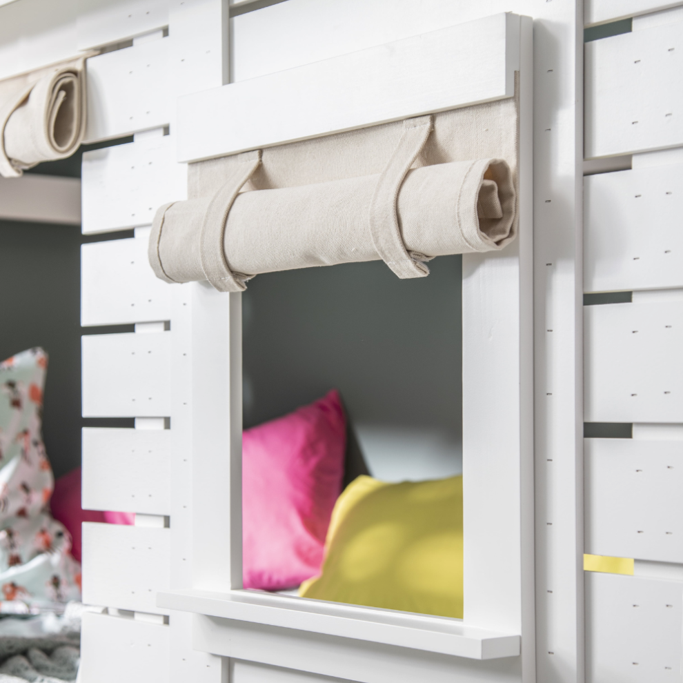Hans Canvas Roll Up Windows and Door for Christopher Bed with White Frame