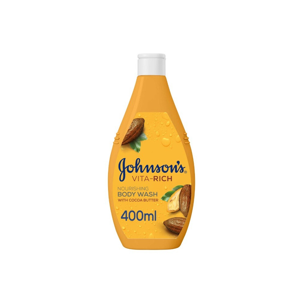 Johnson's Vita-Rich Nourishing Body Wash With Cocoa Butter 400ml |Intense Hydration |Shower Gel For Dry Skin |Soft & Healthy Skin