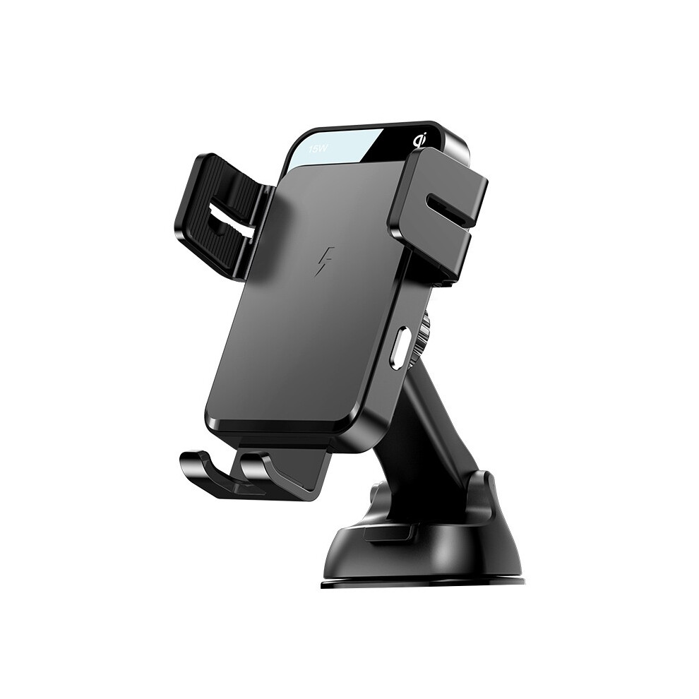 Chronus Wireless Car Charger, 15W Qi Fast Charging Car Phone Holder, Dashboard Air Vent Phone Holder For Iphone 15 Pro Max/15 Pro, Galaxy S24(Black) Black 6976918030160
