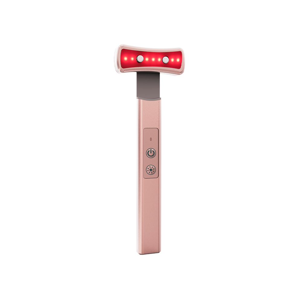 Chronus Red Light Therapy For Face, 6 In 1 Led Light Therapy Eye Skin Device, Facial Stick With Face Massager, Skin Care Facial Stick(Pink)