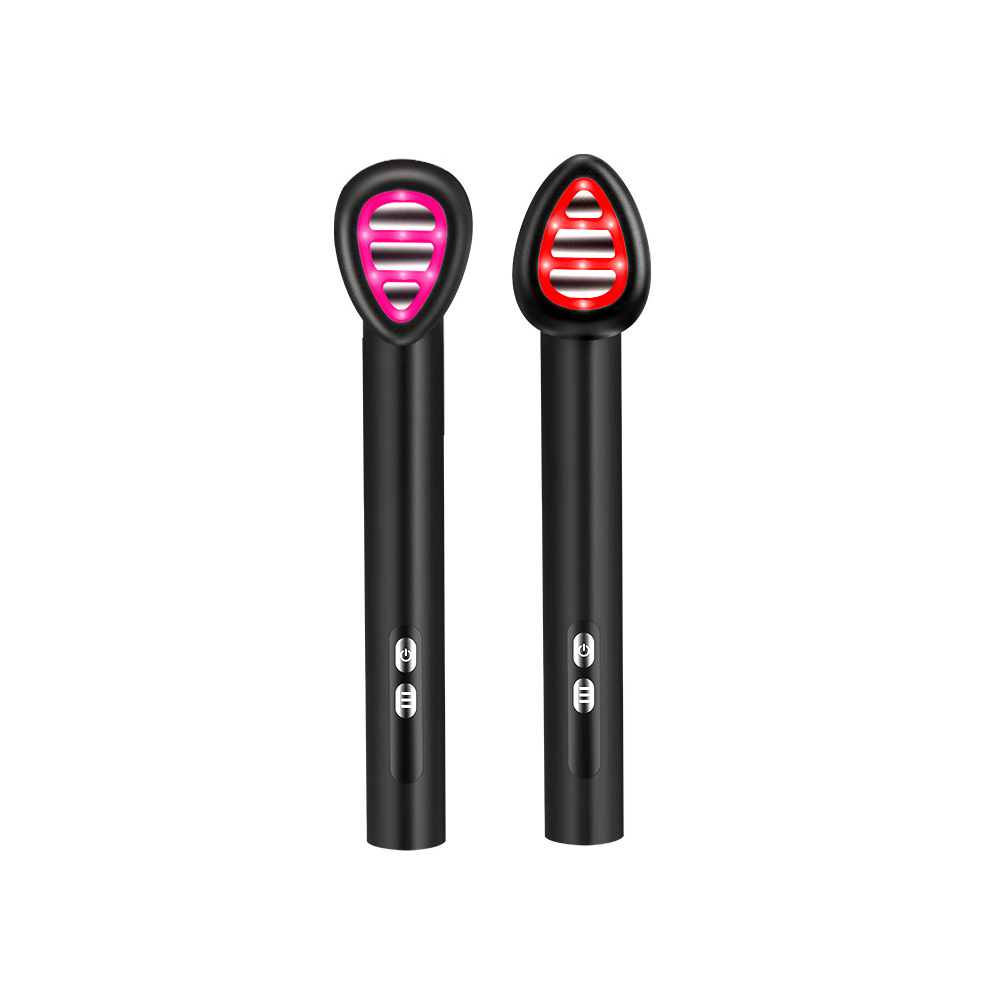 Chronus 7 Color Red Light Therapy For Face And Neck, Red And Blue Light Handheld Wand With Microcurrent, Led Light Therapy For Face(Black)