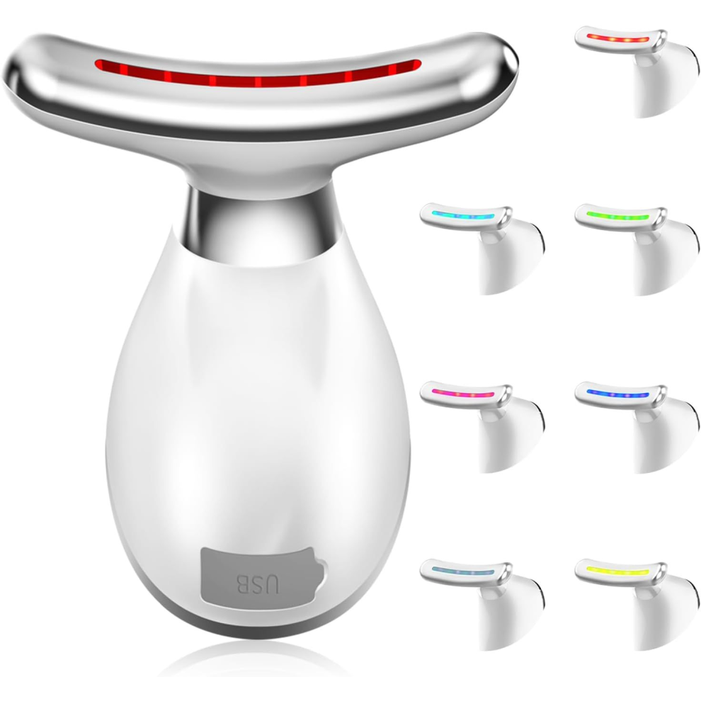 Chronus Red-Light-Therapy-For-Face And Neck, 7 In 1 Face Lift Device, Thermal, And Vibration Technologies For Skin Care,Improve,Firm(White)