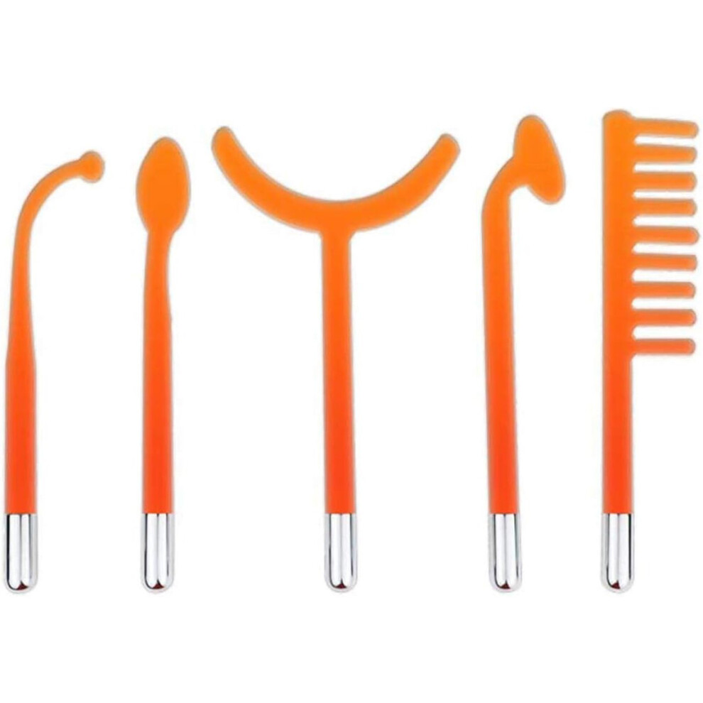 Chronus Orange/Light/White High Frequency Facial Care Tool Skin Conditioning Device With 7 Electrode Tubes, (White)