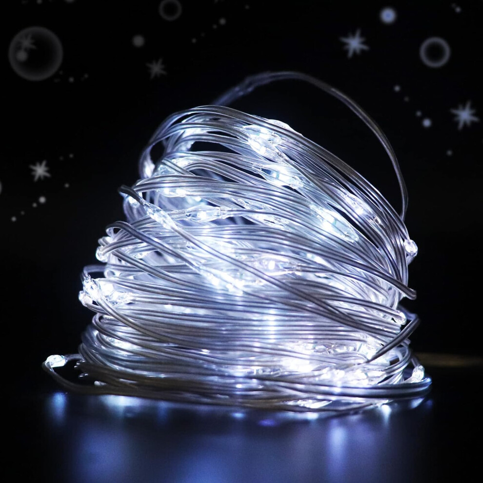 5M Fairy String Lights, 6500K, Powered by 3 AA Batteries