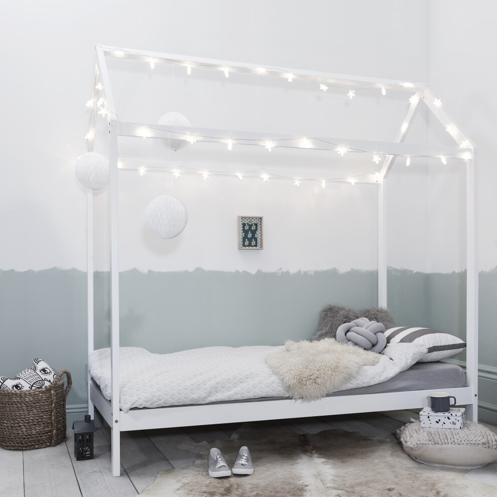 Jansen Scandinavian Single Bed Frame in White