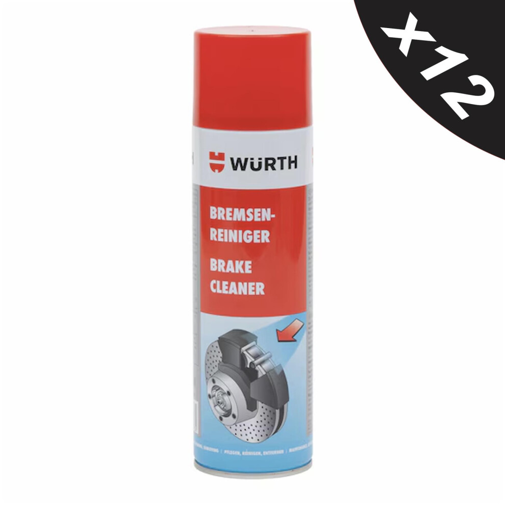 Brake Cleaner Spray Aerosol Professional Parts Degreaser 12x500ml