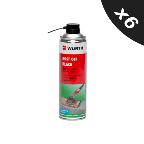 Wurth Rost off Black Graphite-Based Rust Remover Cleaner 500ml x6