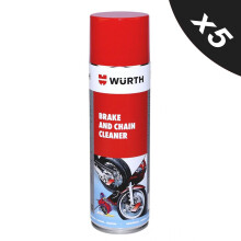 5x Motorbike Brake and Chain Cleaner BikeLine Aerosol Spray 500ml