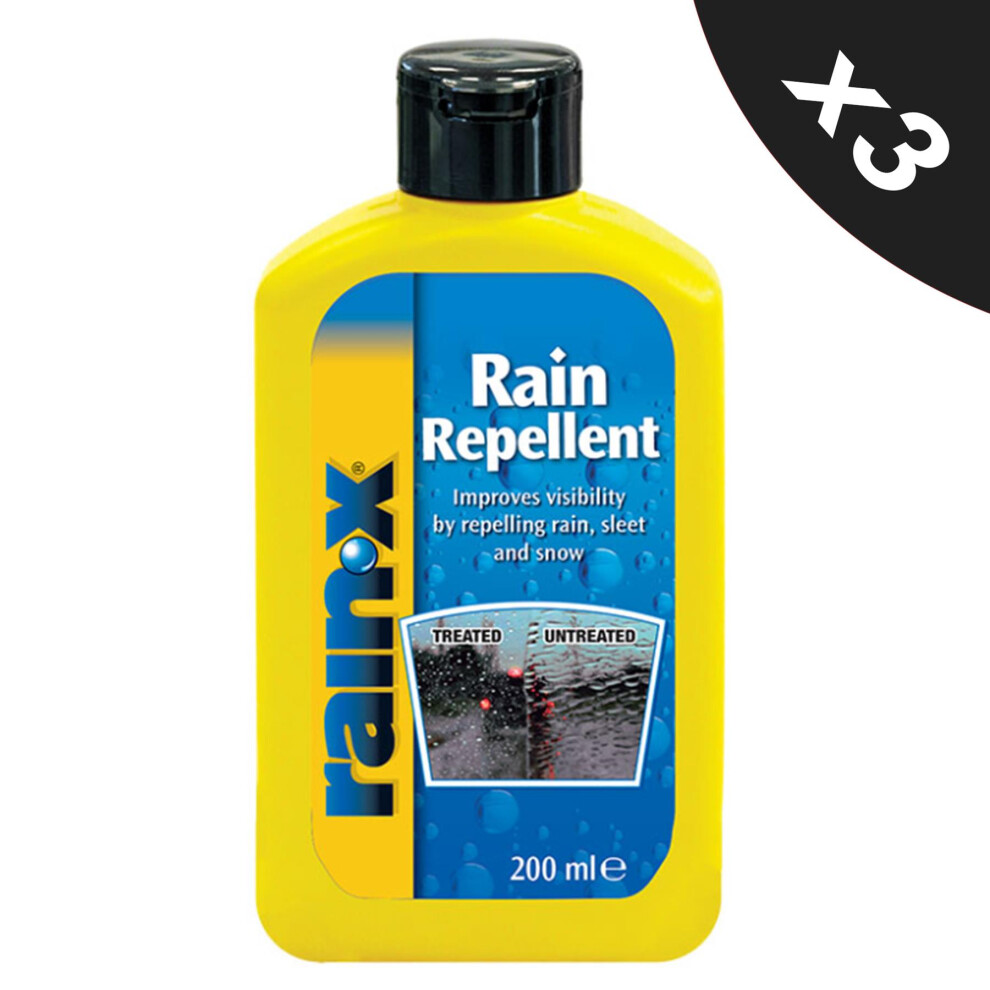 Rain-X Rain Repellent Hydrophobic Glass Treatment 3X200ml 5056820500669