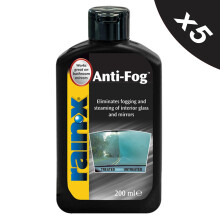 Rain X Anti Fog Repellent Glass Mirrors Cleaner 5x200ml