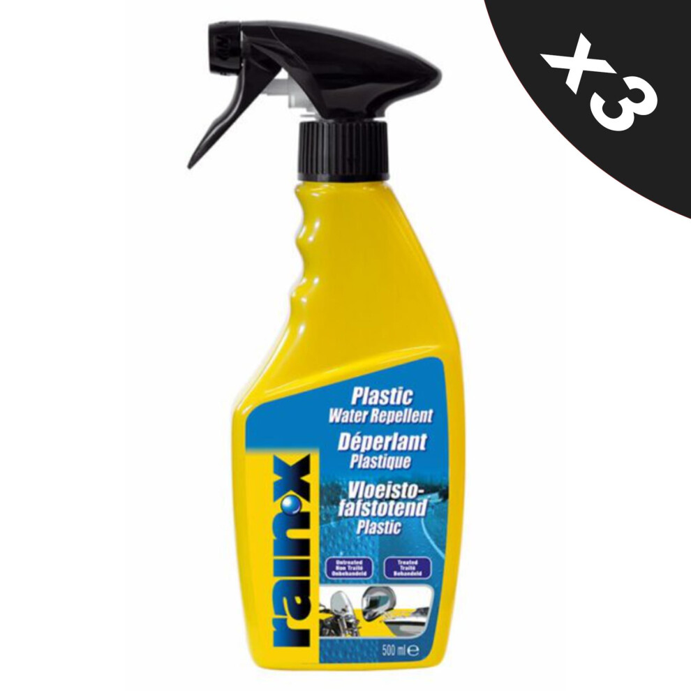 Rain-X Rain Repellent Hydrophobic Plastic Treatment 3X500ml 5056820500959