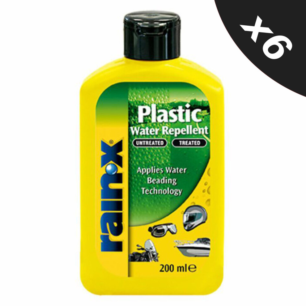 Rain-X Rain Water Repellent Hydrophobic Plastic Treatment 6X200ml 5056820501048