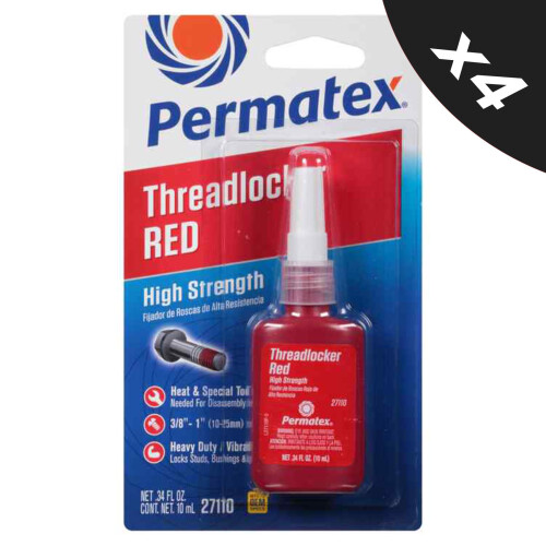Threadlock High Strength Fast Acting Nut & Bolt Thread Lock Sealant 4x10ml
