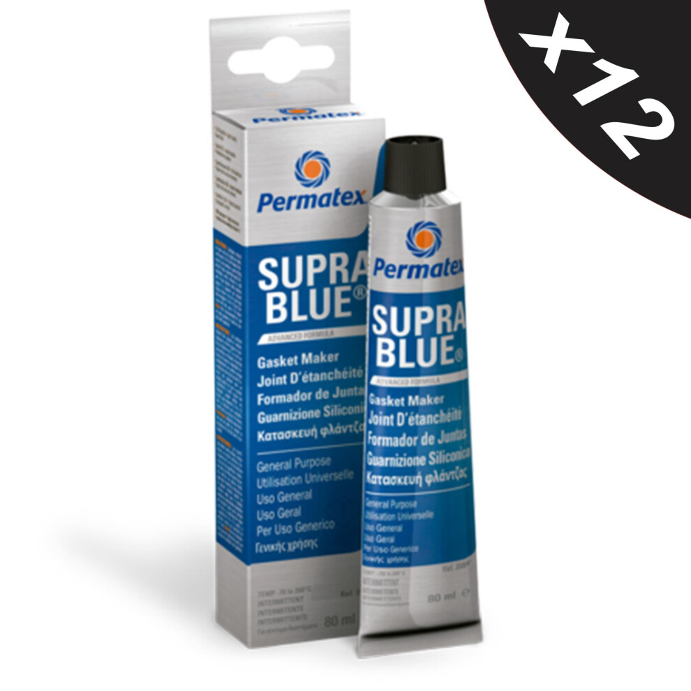 Rtv Silicone Instant Gasket Maker Blue High Temperature Sealant 12X80ml 5056820501529