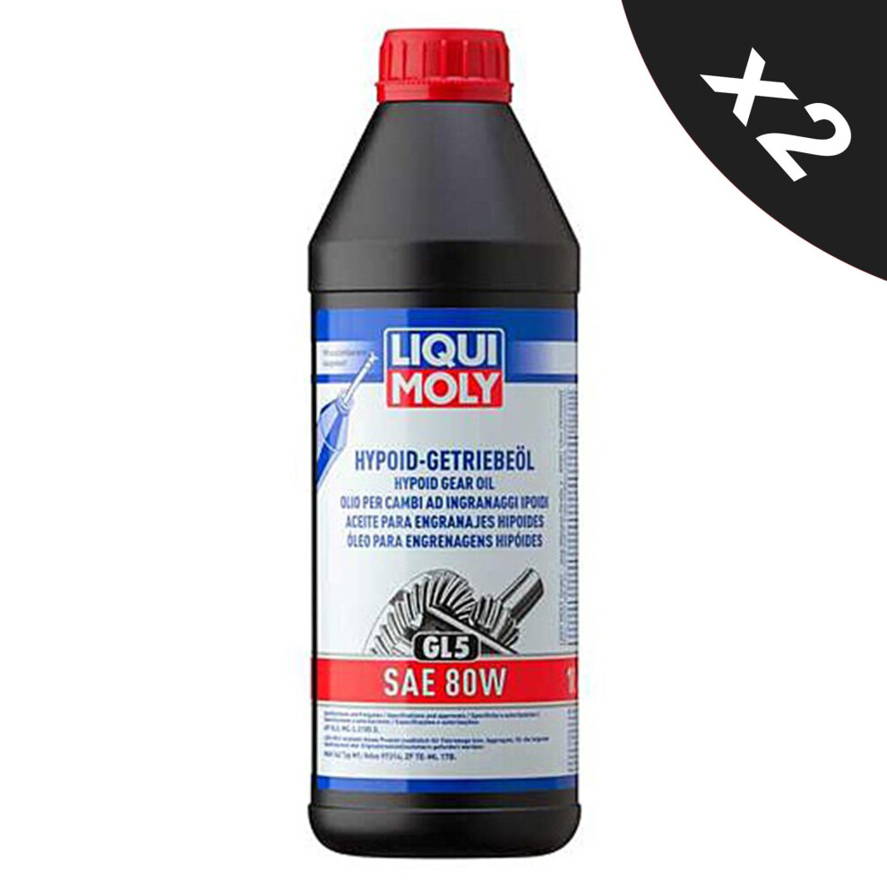 Liqui Moly Hypoid Gear Oil SAE 80W API GL5 MAN 342 Typ M1 2x1L