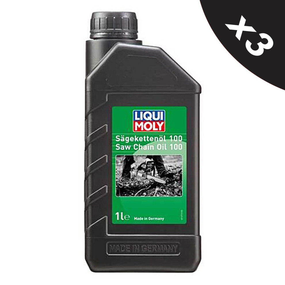 LIQUI MOLY Chainsaw Oil Petrol & Electric Pole Saws Hedge ISO100 3x1L