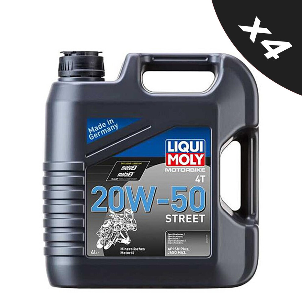 Liqui Moly 20w50 Mineral 4 Stroke Motorbike Engine Oil  4x4L