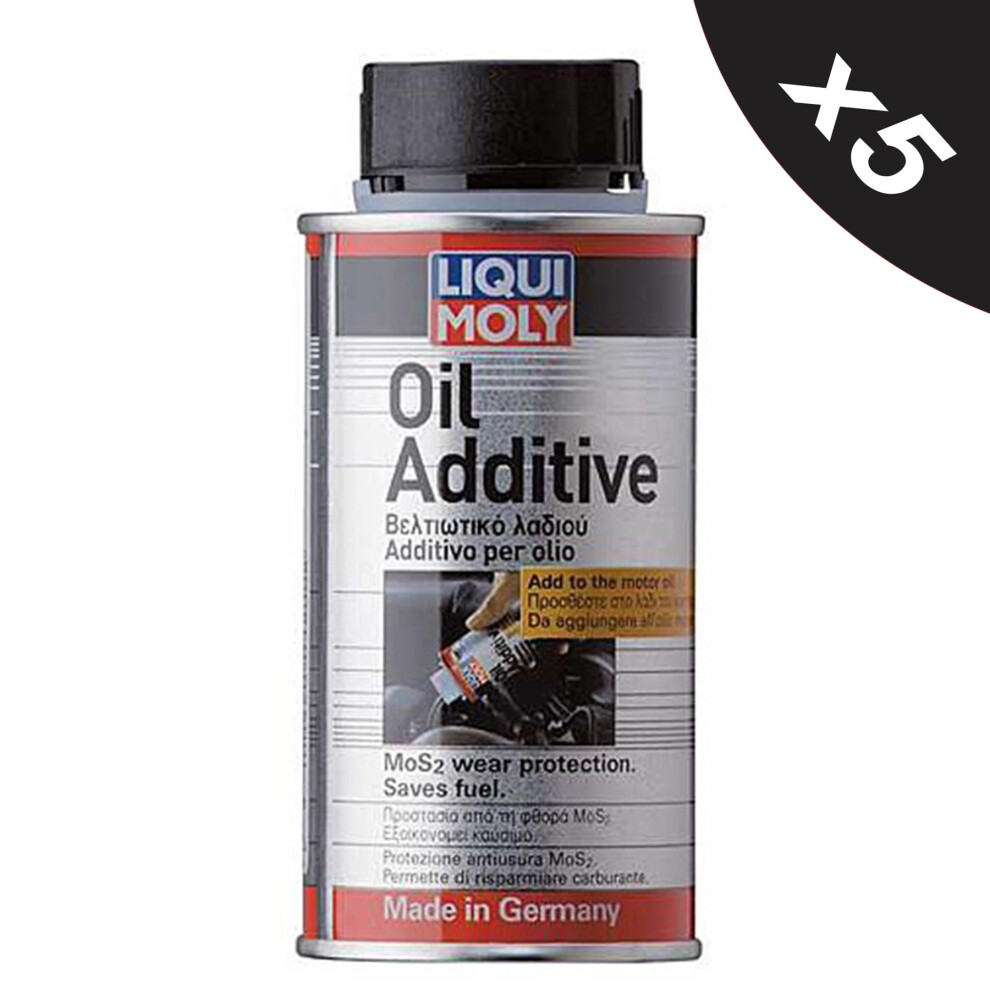 5x Liqui Moly MoS2 Oil Additive 125ml Low-Viscosity Increases Smooth Operation