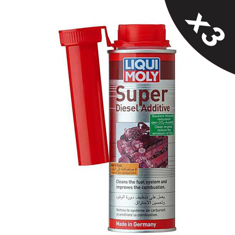 Liqui Moly Super Diesel Additive Injector System Cleaner Treatment 3x250ml