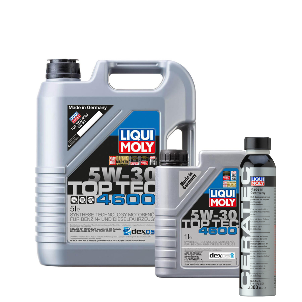 6L LIQUI MOLY  TOP TEC 4600 5W30 Engine Oil SN CF BMW LL+ CERA TEC - 300ml