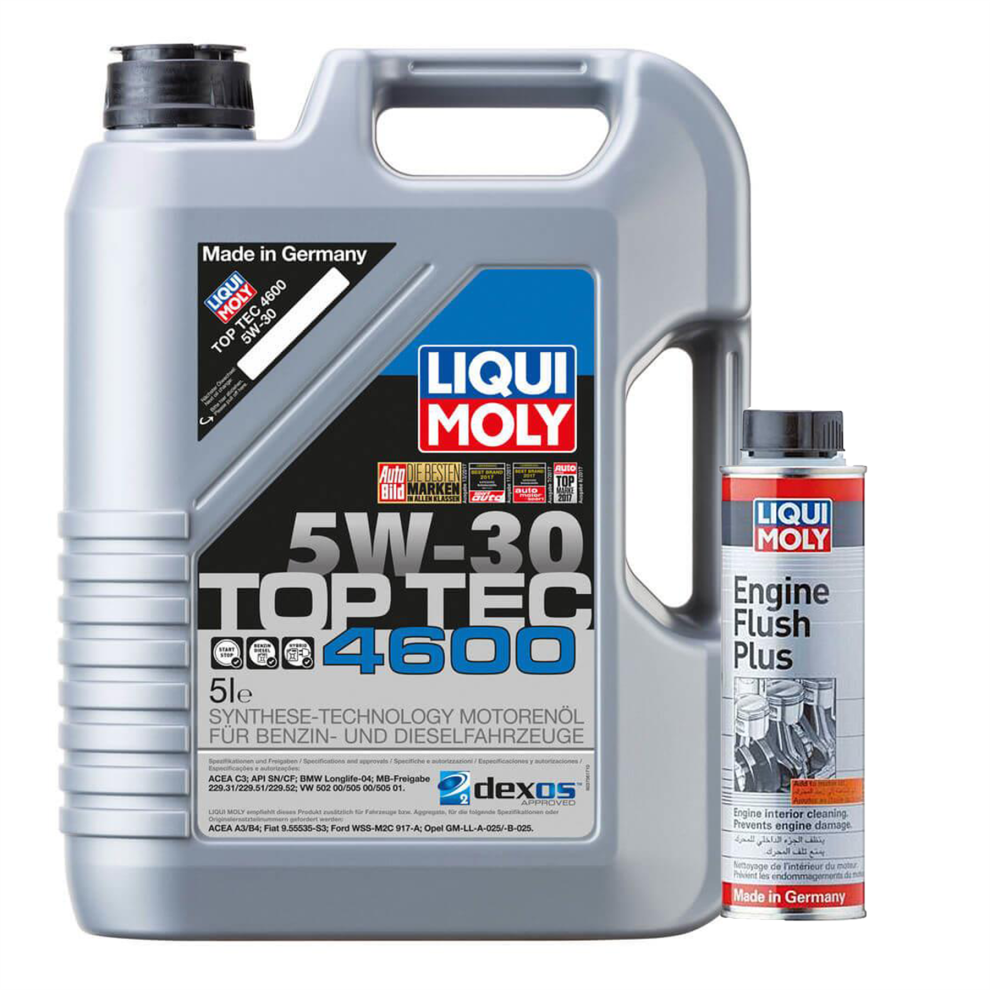 5L Liqui Moly Top Tec 4600 5w30 ACEA C3 SN CF BMW LL VW+Engine Flush