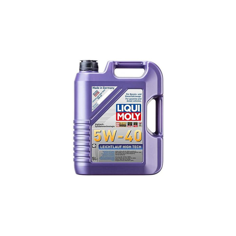 Liqui Moly 5W40 Engine Oil Acea A3/B4 Leichtlauf High Tech Mb229.5 Bmw 5L 4100420023286