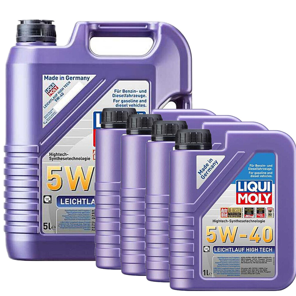 Liqui Moly 5W40 Engine Oil ACEA A3/B4 Leichtlauf High Tech MB229.5 BMW 9L