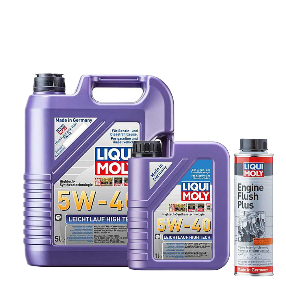 6L Liqui Moly 5W40 Fully Synthetic Engine Oil High Tech + ENGINE FLUSH 300ml