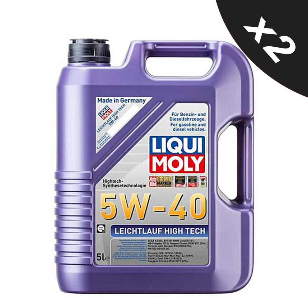 Liqui Moly 5W40 Engine Oil ACEA A3/B4 Leichtlauf High Tech MB229.5 BMW 10L