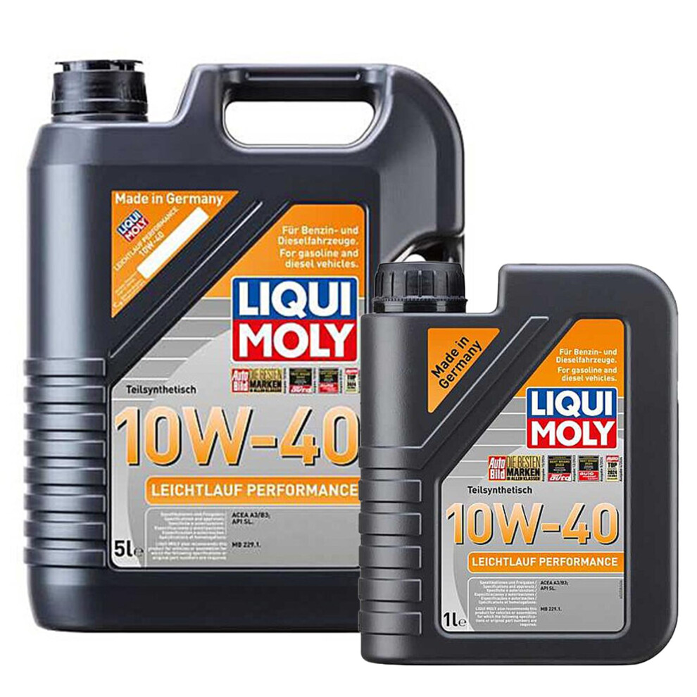 Liqui Moly 10W40 Engine Oil 6L Leichtlauf Performance 2536 ACEA A3 B3 MB 229.1