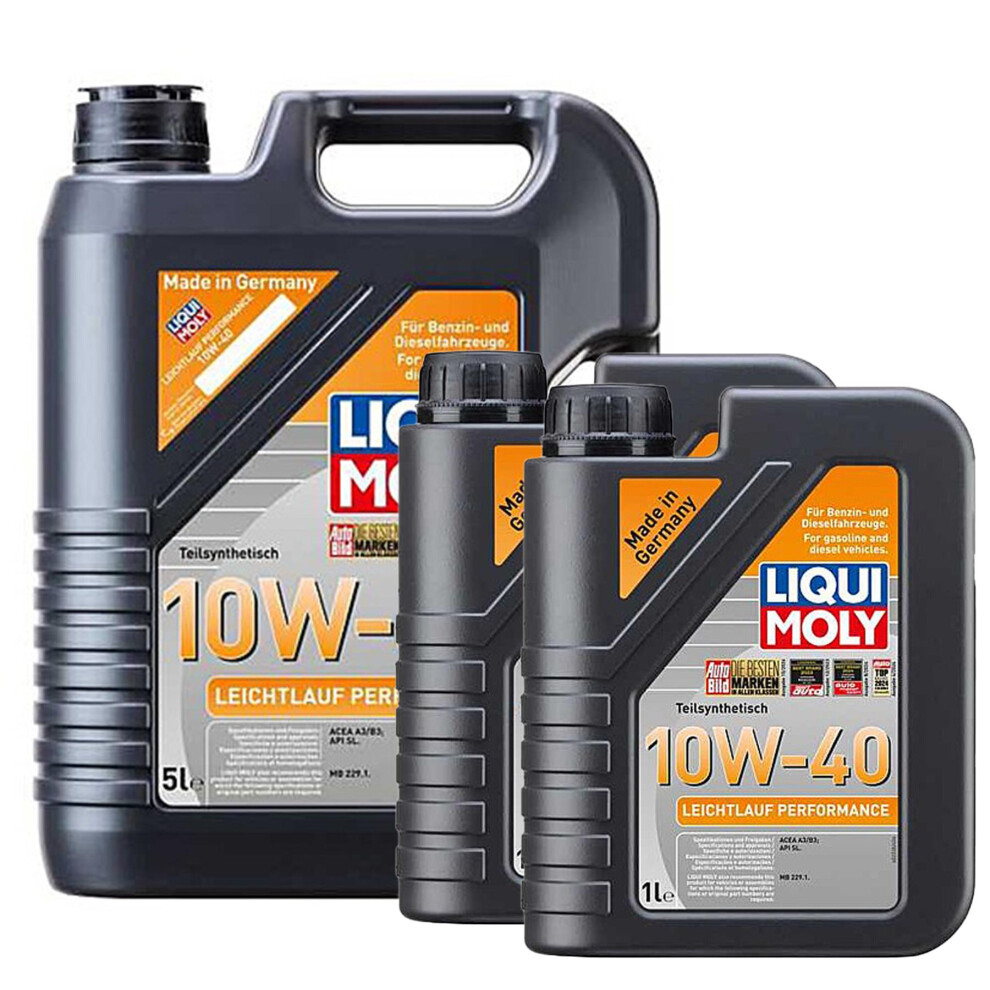 Liqui Moly 10W40 Engine Oil 7L Leichtlauf Performance 2536 ACEA A3 B3 MB 229.1