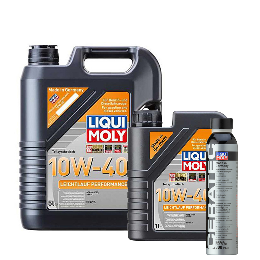 6L Liqui Moly 10W40 Leichtlauf Performance ACEA A3 B3+ CERA TEC - 300ml