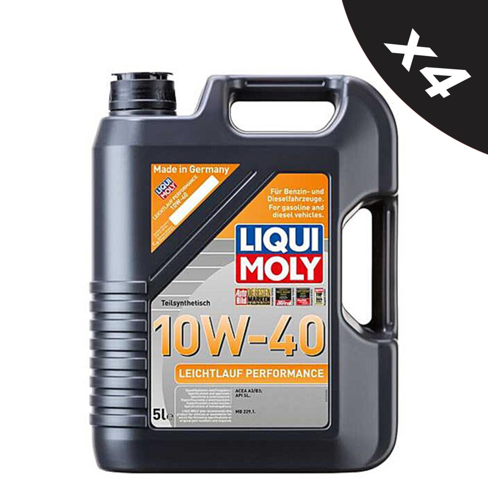 Liqui Moly 10W40 Engine Oil 20L Leichtlauf Performance 2536 ACEA A3 B3 MB 229.1