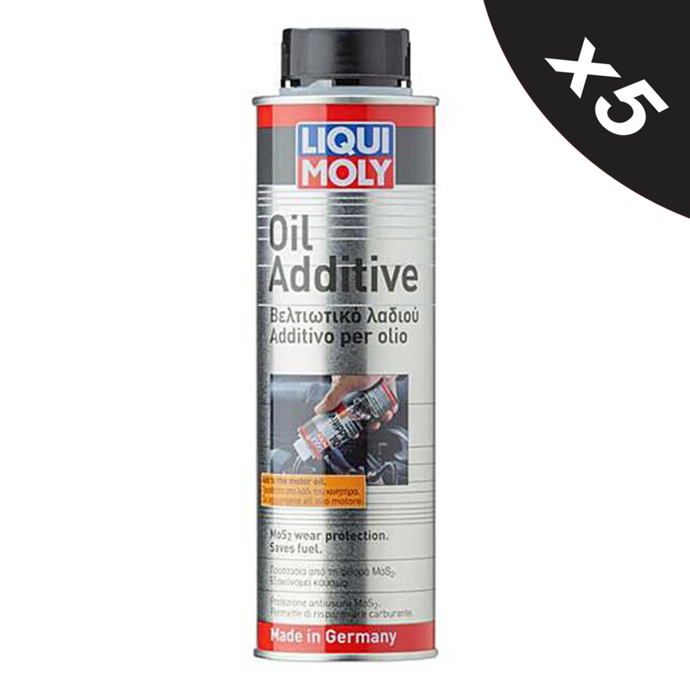 Liqui Moly Mos2 Diesel Petrol Oil Additive Engine Oil Treatment 5X300ml 5056820512655
