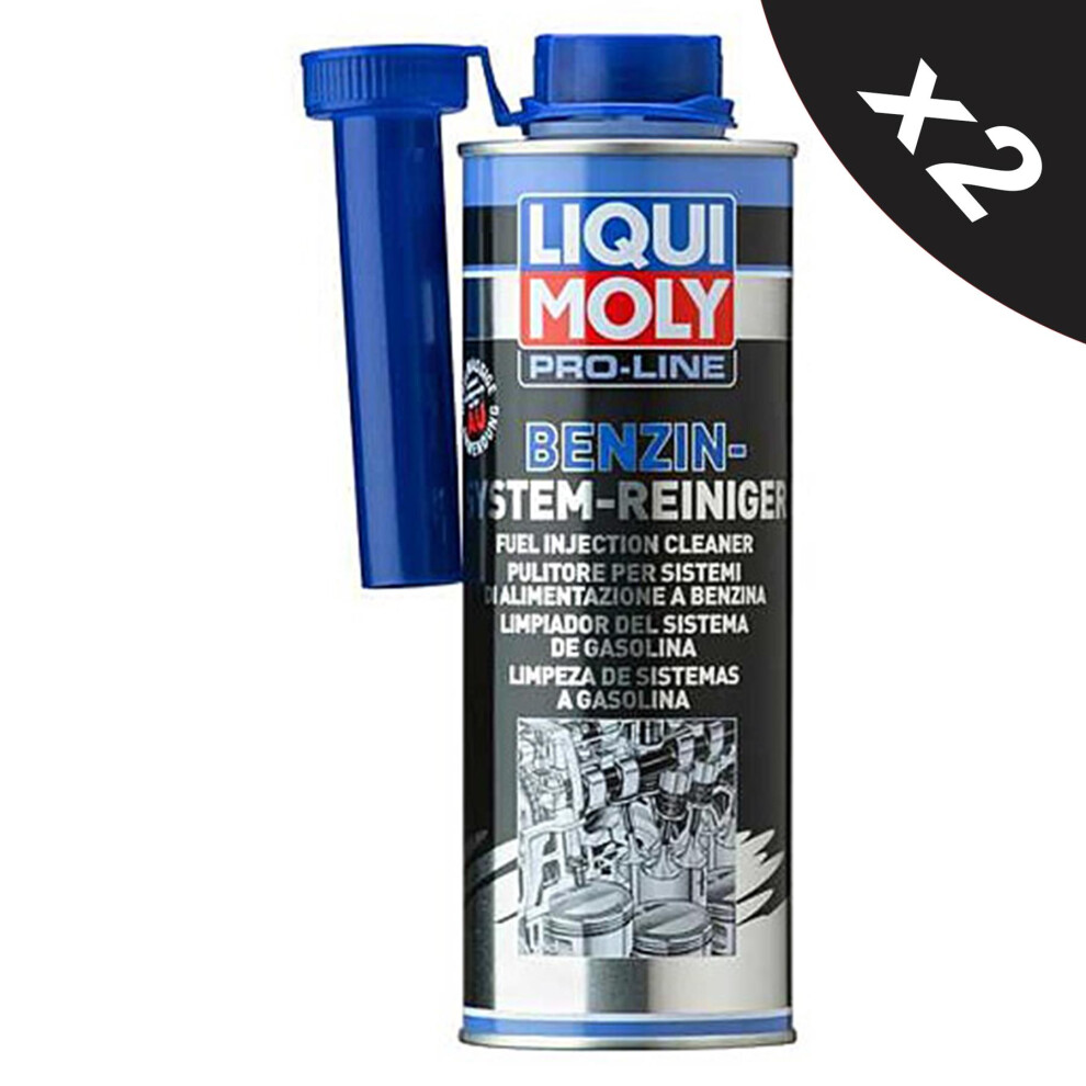 Liqui Moly Pro Petrol Fuel System Injector, Intake Valve Cleaner Treatment 2x500ml