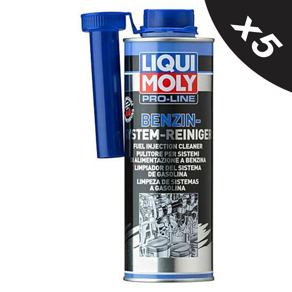 Liqui Moly Pro Petrol Fuel System Injector, Intake Valve Cleaner Treatment 5x500ml