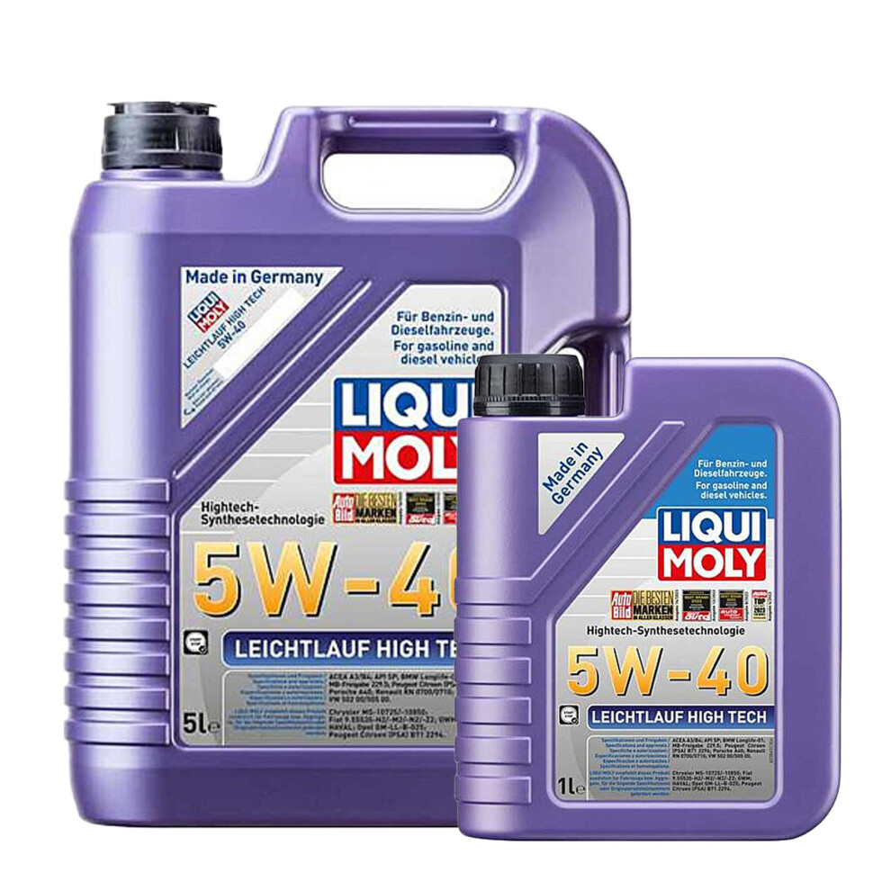 Liqui Moly 5W40 Engine Oil ACEA A3/B4 Leichtlauf High Tech MB229.5 BMW 6L