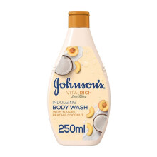 Johnson's Vita-Rich Smoothies Indulging Body Wash With Yogurt, Peach & Coconut 250ml |Moisturizing Shower Gel Cleanser |Light-weight & Non-greasy