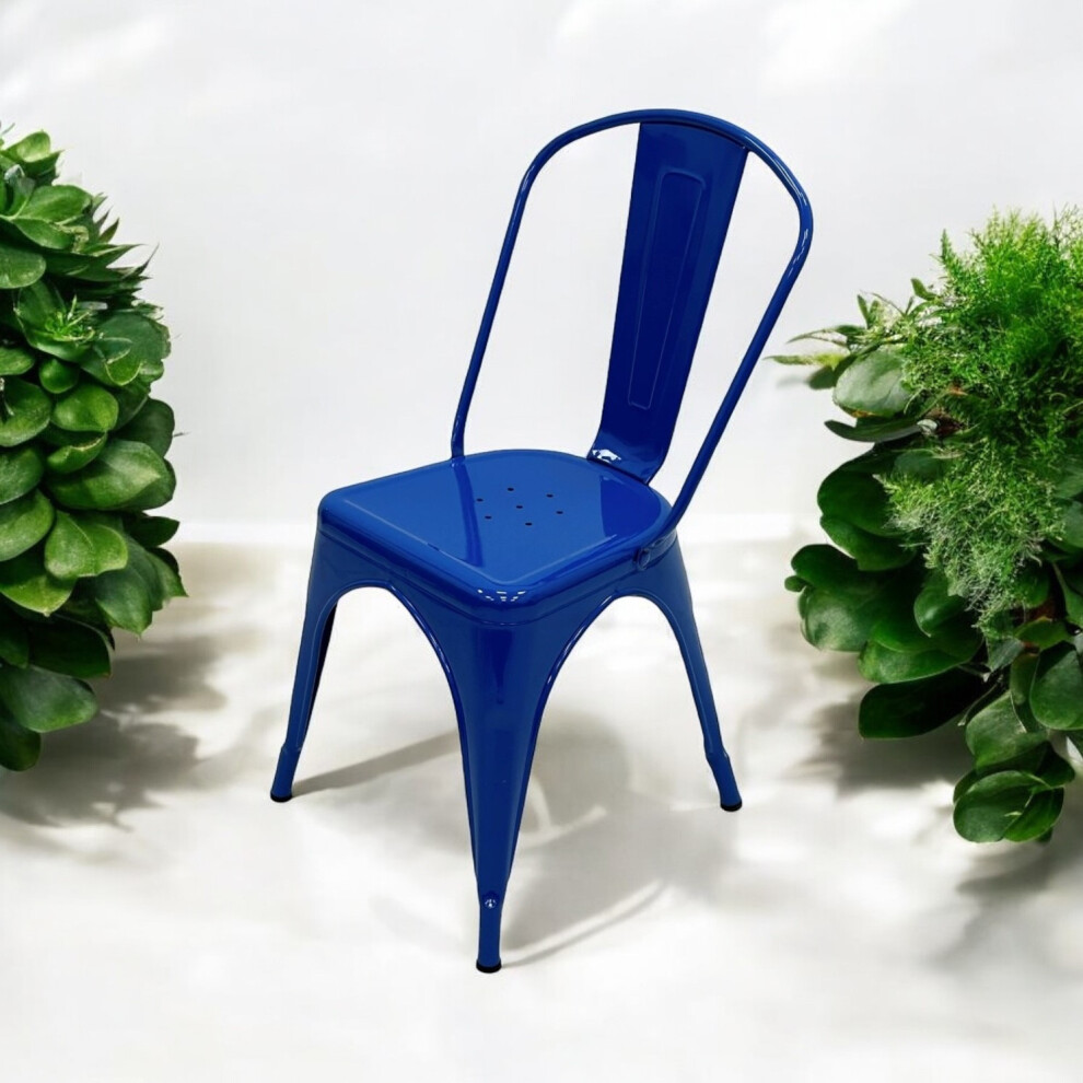 Blue Metal Tolix Chairs, perfect for home and business use